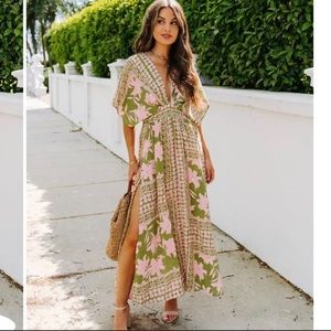 NEW Floral Slit Midi Dress